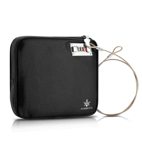KOSMCCO Anti Theft Beach Locking Bag, Portable Travel Safe, Black
