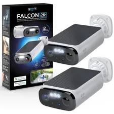 Geeni Falcon Solar Wireless Security Cameras 5MP 2K+ Color Night Vision 2 Pack