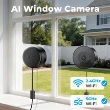 Magnetic 2K Window Camera Indoor Security System with Local SD Card Storage