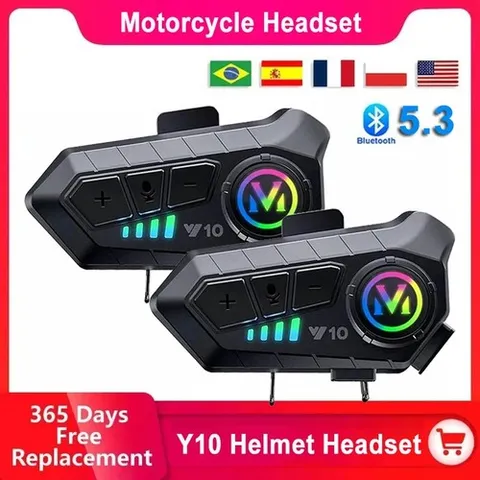 Motorcycle Helmet Headset Wireless FM Bluetooth 5.3 Headphone Speaker Hands-Free