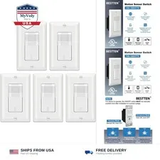 BESTTEN 5PK Motion Sensor Light Switch, PIR Vacancy & Occupancy, UL Listed | ...