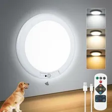 Aggforbl 7.48" Battery Operated Ceiling Light with Remote, 1 Pack, White
