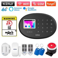 WIFI + 4G 2G GSM Alarm System Working with Tuya Smart Life APP Burglar Alarm wit
