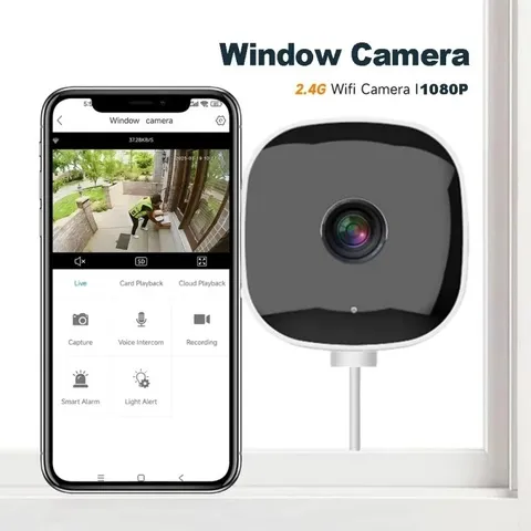 Mini WiFi Security Camera 3MP HD Night Vision Window Cam Tuya Smart Life