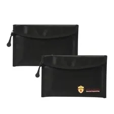 2 Pack Small Fireproof Bag (5 x 8 inches), Non-Itchy Fireproof Wallet Bag for...