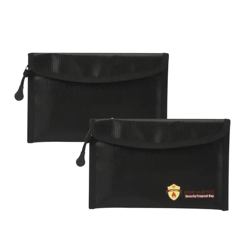 2 Pack Small Fireproof Bag (5 x 8 inches), Non-Itchy Fireproof Wallet Bag for...
