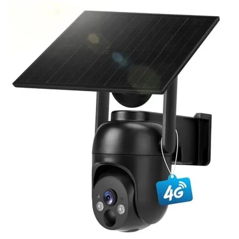 4G LTE Cellular Security Cameras Solar Powered No WiFi Security Black 1 pack