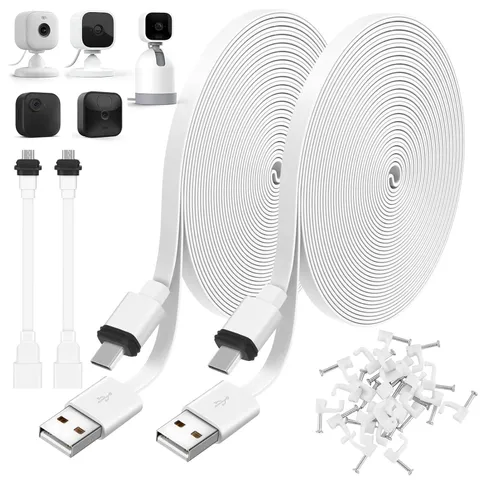 Uogw 2Pack 25FT Power Cable for Blink Mini2,Blink Mini,Blink Outdoor 4 (4th Gen)