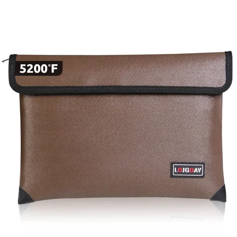 Fireproof Document Bag Zipper 4200F 8 Layers Cash Pouch Fits 11x7.7 Inch