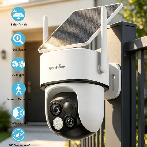 Wansview B7 Outdoor Security IP Camera 2K Dual Lens Wifi PTZ Cam Auto Tracking