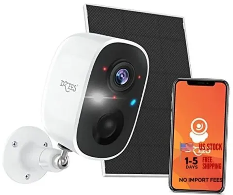 Solar Powered Security Cameras Wireless Outdoor 1 Pack Solar Camera White