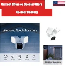 Blink Wired Floodlight Camera 1080p HD Wi-Fi Outdoor Alexa White