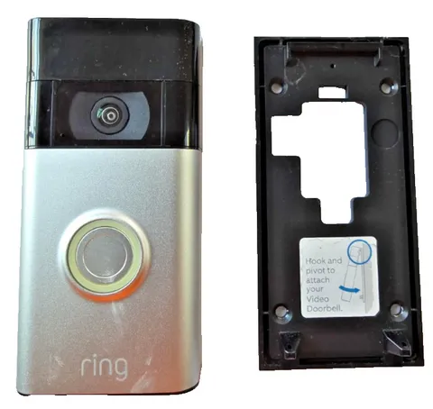 Ring 2nd Gen 5UM5E5 Silver & Black Night Vision 2-Way Talk 1080p Video Door Bell