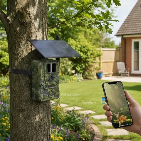 GMOX 4G LTE Cellular Solar Security Camera 360° Live View 2.5K Outdoor Wireless
