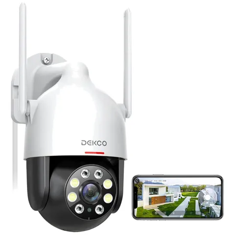 2K WiFi Outdoor Security Camera, 360° View, Motion Detection