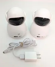 Set of 2 YI Dome Guard Security Camera Tested & Working Power Cord Included