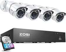 8CH 4K Poe Home Security Camera System, 8 Ports 16CH 8MP NVR with 2TB HDD, 4Pcs