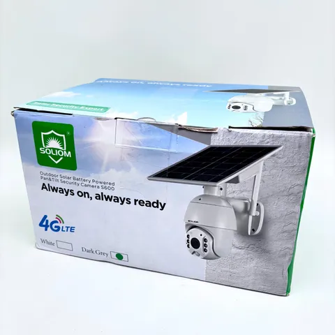 Soliom Outdoor Solar Battery Powered Pan & Tilt Security Camera S600 Dark Grey