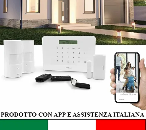 AVIDSEN 127055 WI-FI ALARM KIT 2 DETECTORS REMOTE CONTROL DIY ITALY