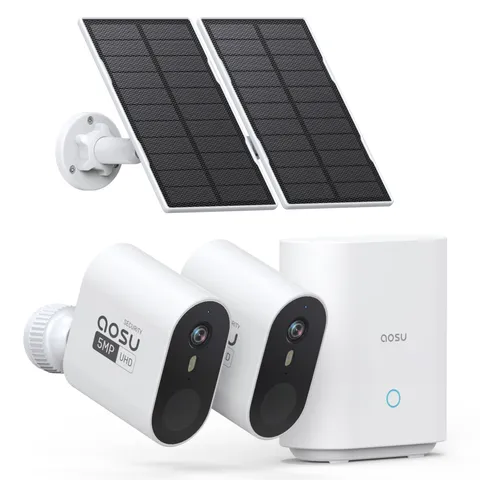 3K/5MP Solar Cameras Wireless Outdoor Home Surveillance System, 166° Ultra-Wi...