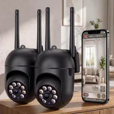2Pack 1080P Wifi Night Vision 2 Way Audio Siren Motion Alerts Indoor Security Ca