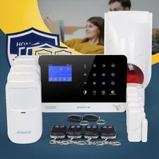 HOMSECUR Wireless WIFI 4G GSM SMS Autodial Home Alarm System+4 Pet-Immune PIR