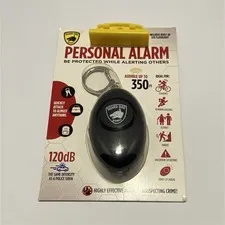 Guard Dog 120dB Personal Attack Alarm Keyring w/ LED Flashlight Black