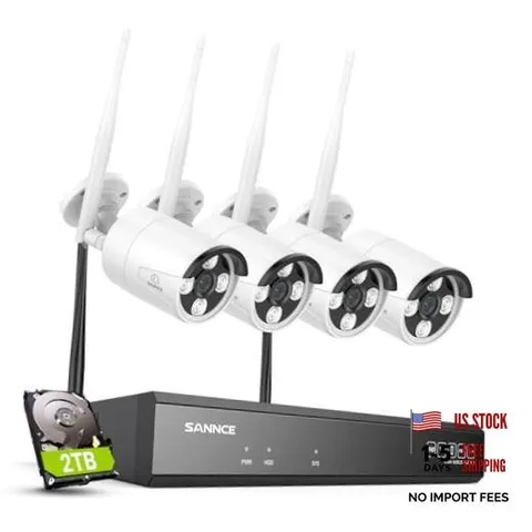 16CH 4K NVR Wireless Security Camera System with 4 * 8MP NVR+4*CAMERA+2TB HDD
