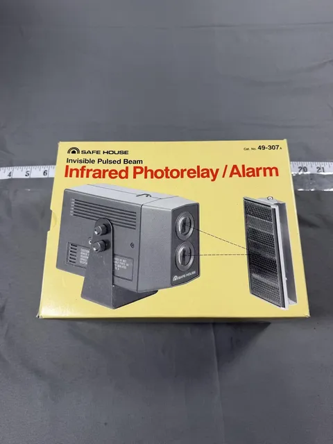 Vintage Safe House Infrared Photorelay Alarm 49-307 Black Pulsed Beam Main Unit