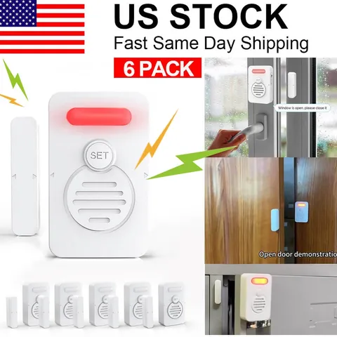 Wireless Door Alarm When Opened Voice Alert Magnetic Sensor Adjustable Volume ×6