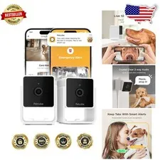 Smart Pet Camera 2-Pack | App Control, 2-Way Audio, 30ft Night Vision