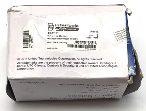 Interlogix TX-E721 Wireless Pet Immune Motion Detector 319.5MHz