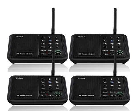 Wuloo WL666-P4 Wireless Intercoms System - BlackWuloo Wireless Intercom System