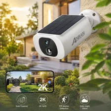 ANRAN Solar Security Camera 2K WiFi PIR Human Detection Alexa Color Night