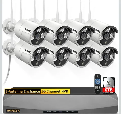 16CH WiFi Security Camera System 8x 3MP Dual Antenna Cameras 4TB HDD NVR