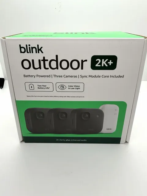 NEW BLINK OUTDOOR 2K+ WIRELESS SECURITY 3 CAMERA SYSTEM - BLACK - FREE SHIPPING