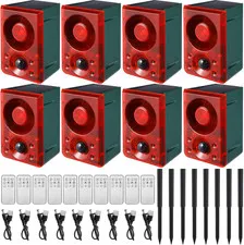 Solar Motion Sensor Alarm 8 Pcs 129dB Dog Barking Red Qualirey Adjustable Stake