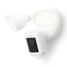 Ring Floodlight Cam Pro 2K Video Dual-Band WiFi Motion Detection White Excellent