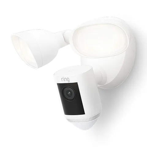Ring Floodlight Cam Pro 2K Video Dual-Band WiFi Motion Detection White Excellent