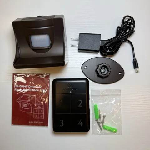 eMACROS HS-006W Wireless Wi-Fi Driveway Motion Alarm Sensor, HomeKit, Black