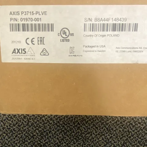 AXIS P3715-PLVE IP/Network Wired Network Camera, MPN 01970-001