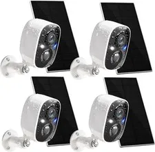 Solar Security Camera System Wireless Outdoor 2K Video Motion