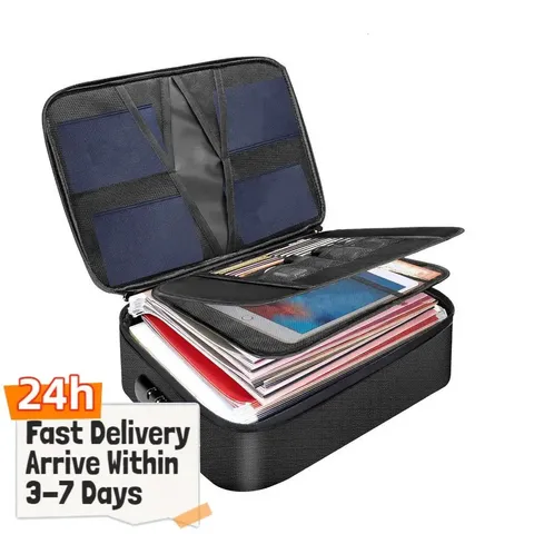 Document Organizer with Lock Document Safe Box with Water-Resistant Zipper for L
