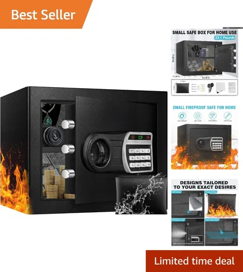 Durable Home Security Safe with Fireproof Bag & Interior LED Light - 1.6 Cu Ft