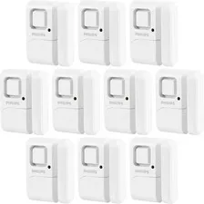 Philips Personal Security Window and Door Alarm, 10 Pack, DIY Protection, Burgla