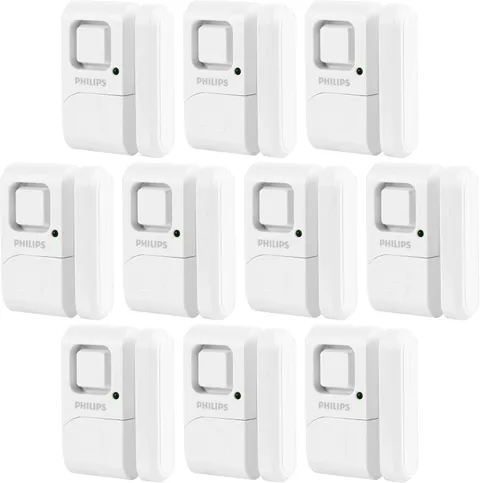 Philips Personal Security Window and Door Alarm, 10 Pack, DIY Protection, Burgla