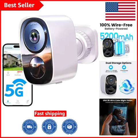 Wireless 2K Surveillance Camera with Free Storage, Alexa Compatible & Easy Setup