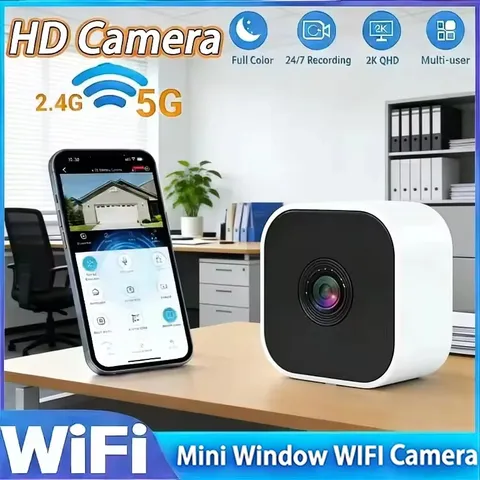 DIXSG Mini WiFi Window Camera 3MP Night Vision Two-Way Audio