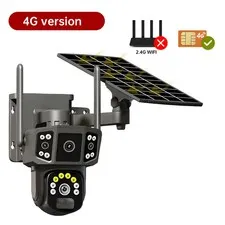 V380 Pro 4K Solar Security Camera 8MP Dual Lens Outdoor WiFi 4G SIM 10X Zoom