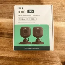 2 Pack of Blink Mini 2K+ Plug-in Indoor/Outdoor Cameras - BLACK New
